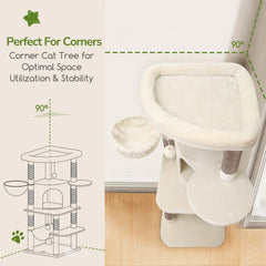 Globlazer cat tree hammock offers cozy resting while smoothing transitions between plays.