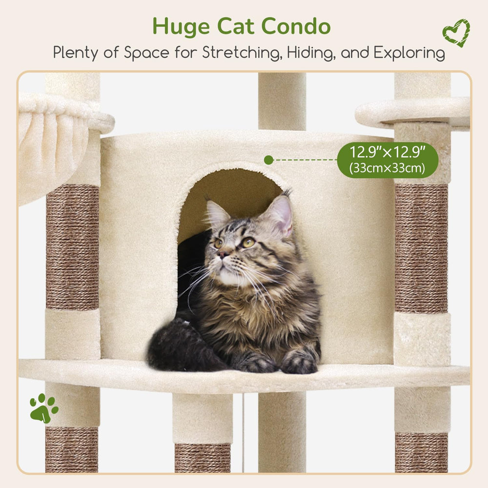 Globlazer corner cat tree with seven natural sisal posts encourages scratching and paw health.