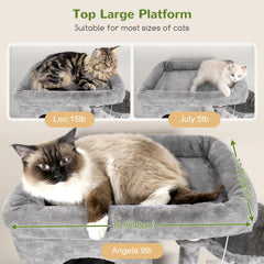 Globlazer Corner Cat Tree three-cat caves provide private retreat for multiple felines.