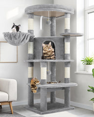 Globlazer corner cat tree 51in in corner setup supports space-saving play and observation.