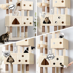 Globlazer XL cat tower with 3 condos offers private spaces to reduce feline turf battles.