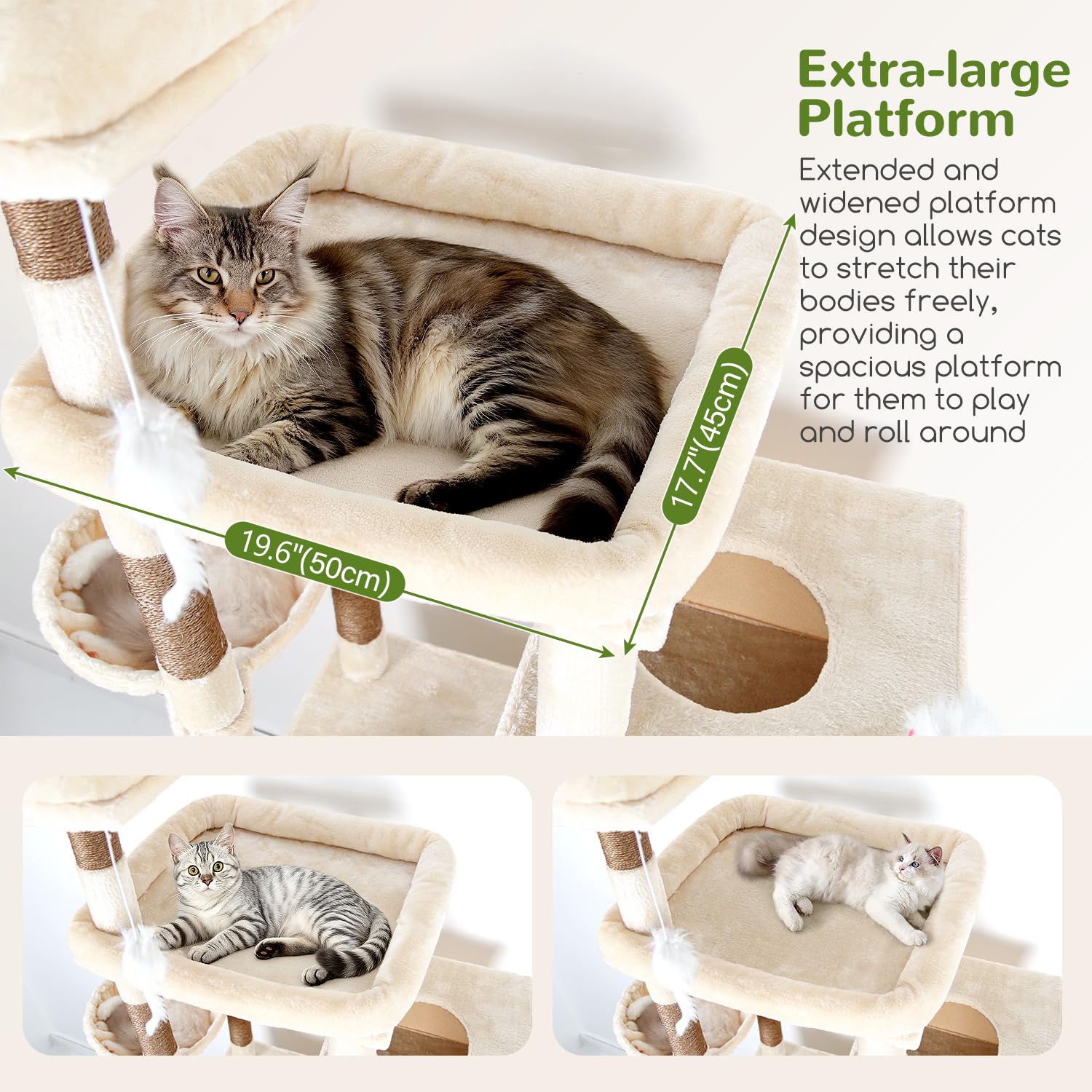 Globlazer XL cat tower features 8 scratching posts for healthy claws and activity.