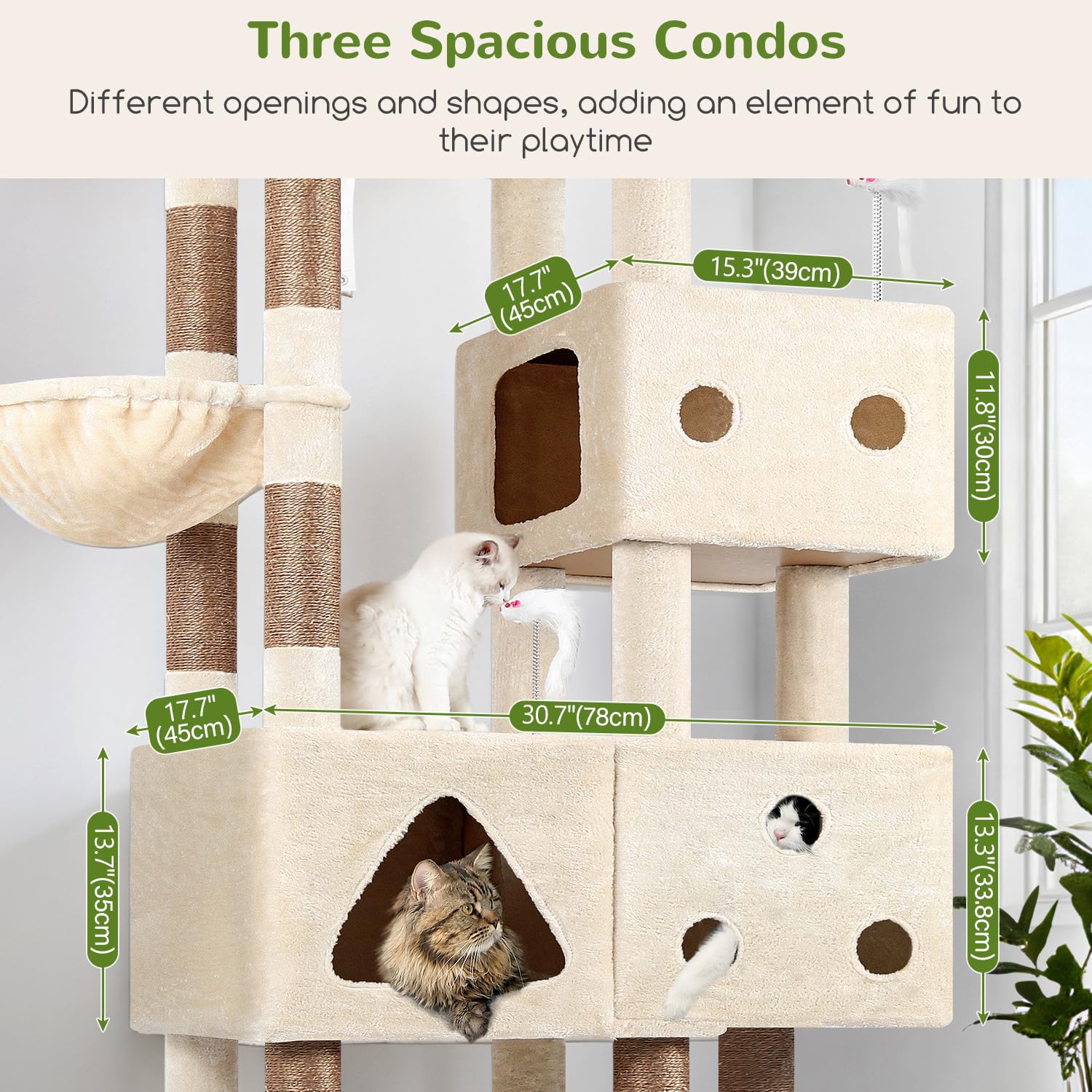 Globlazer XL cat tower hanging basket gives a high lounging spot for sun naps.