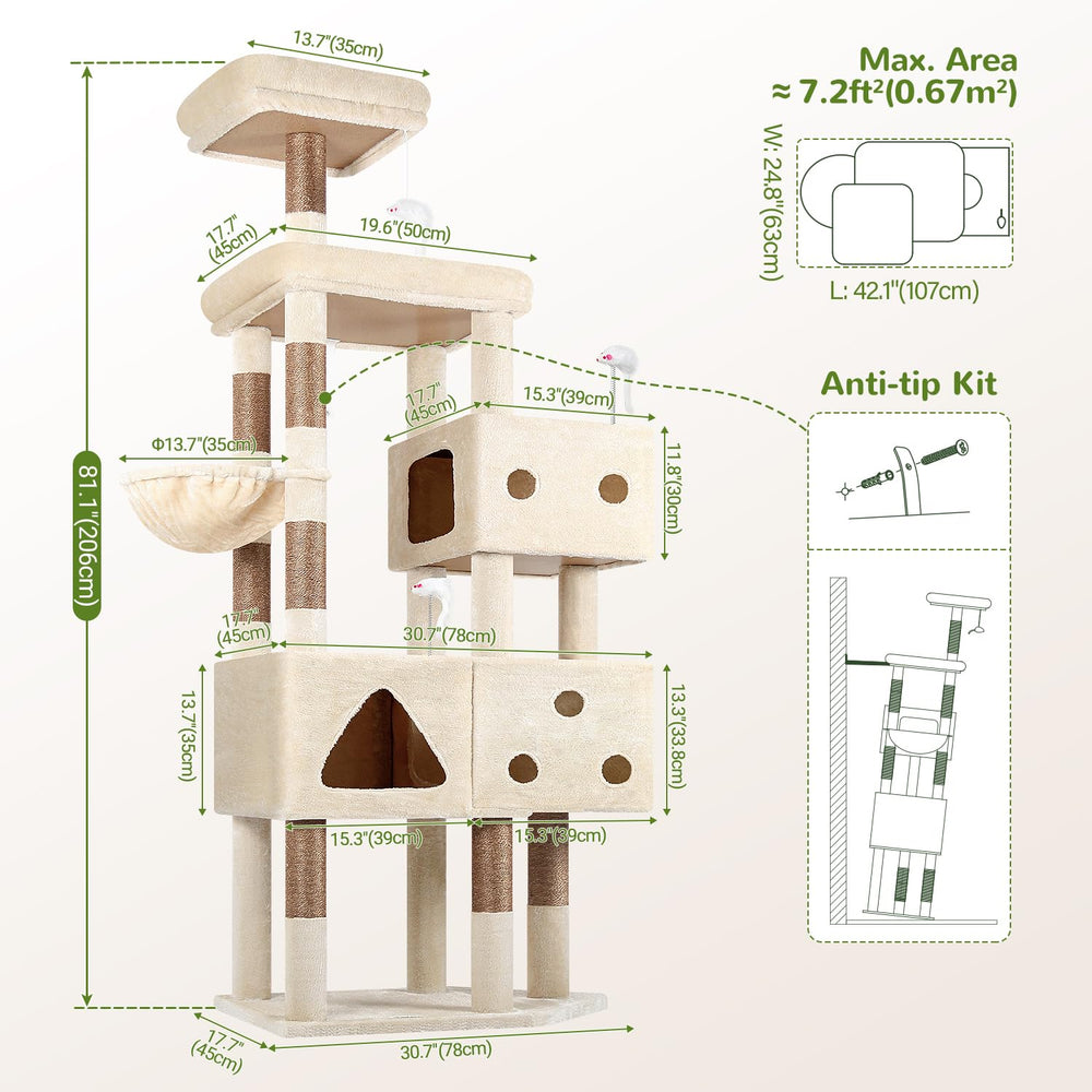 Globlazer XL cat tower large cat capacity suits multi-cat households.