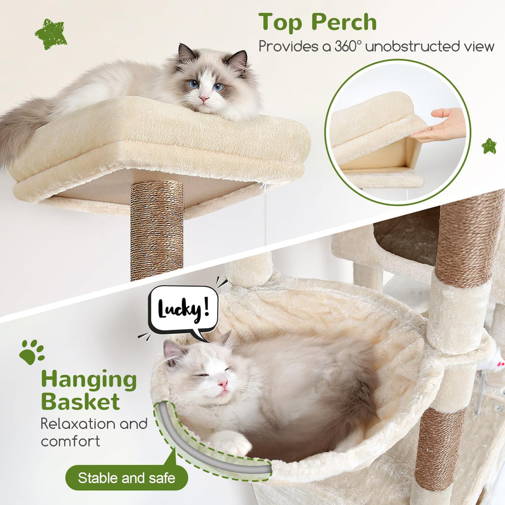 Globlazer XL cat tower multi-level design supports climbing and exercise for big cats.