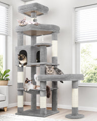 Globlazer Extra Large Platform Cat Tree 65in base plate boosts stability during playtime.