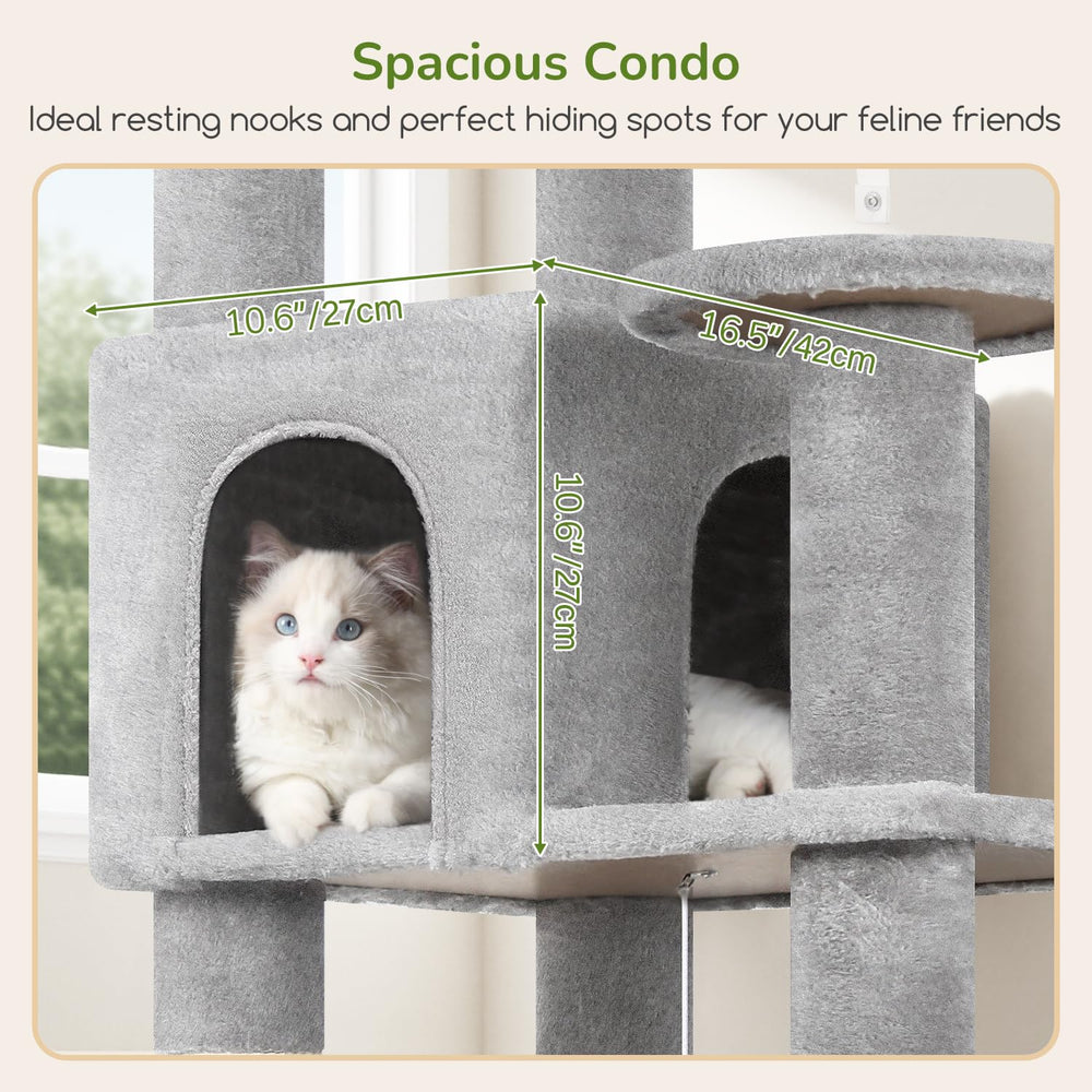 Globlazer Extra Large Platform Cat Tree six sisal posts support scratching and paw care.