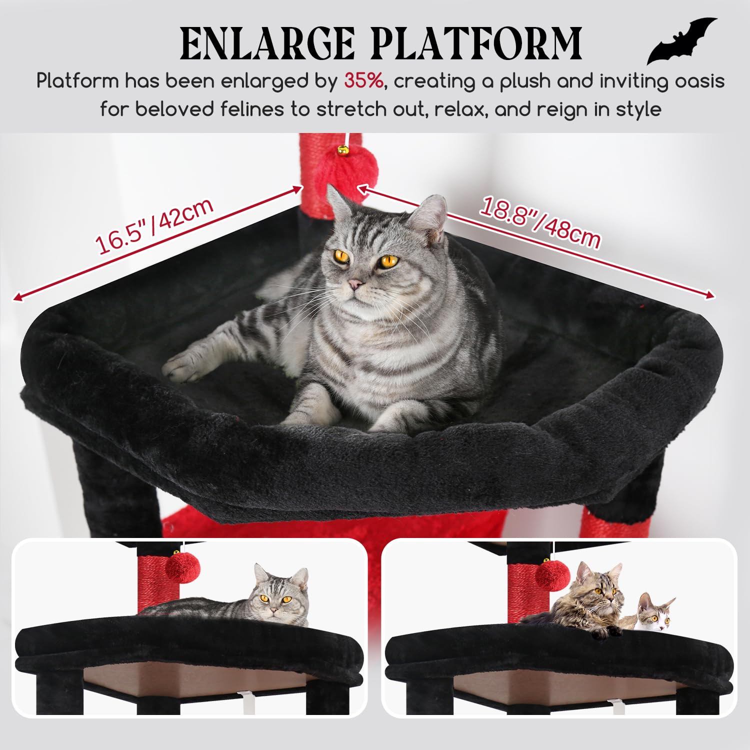 Globlazer Gothic cat tree three enlarged perches for varied resting heights