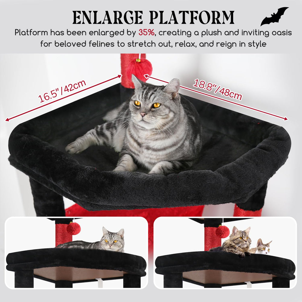 Globlazer Gothic cat tree three enlarged perches for varied resting heights