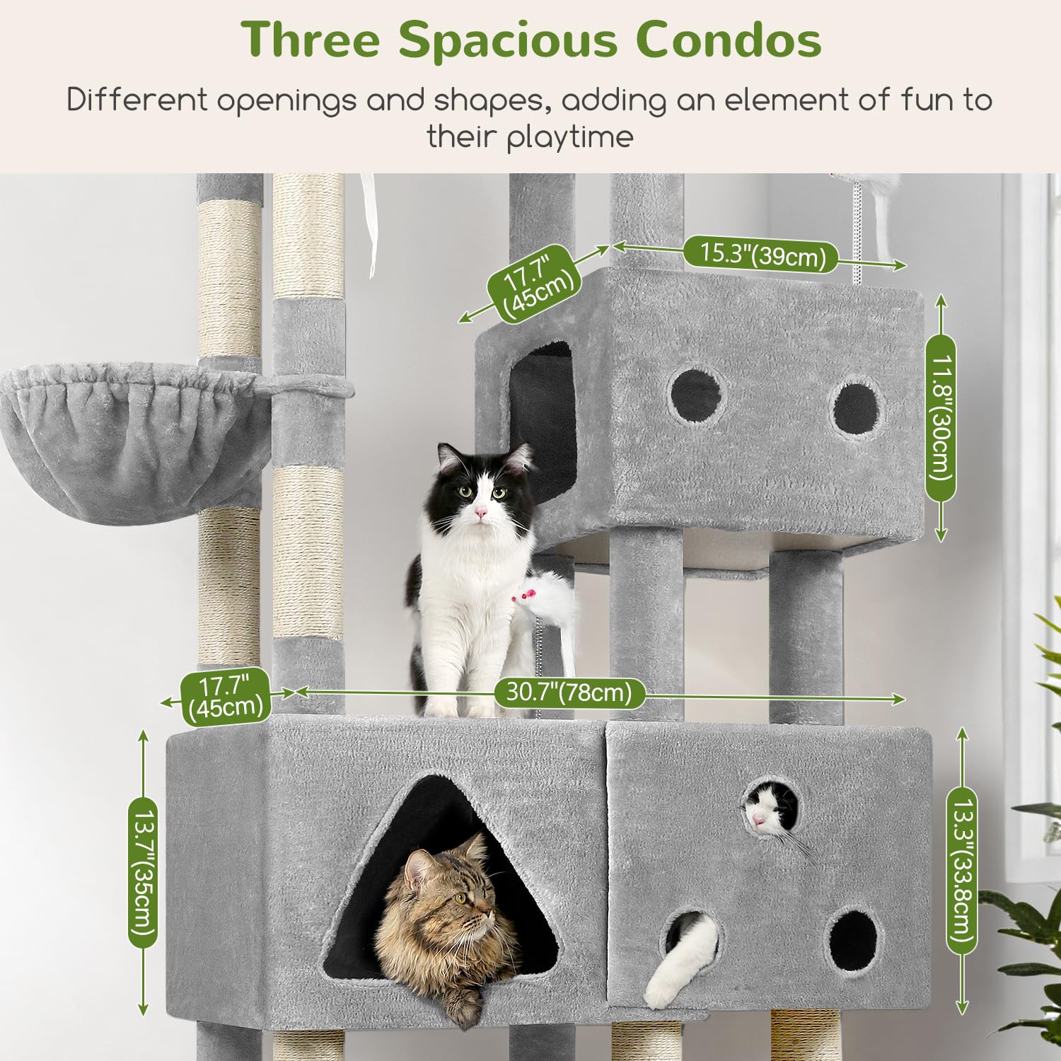 Globlazer extralarge cat tower scratching post close-up durable surfaces for big cats
