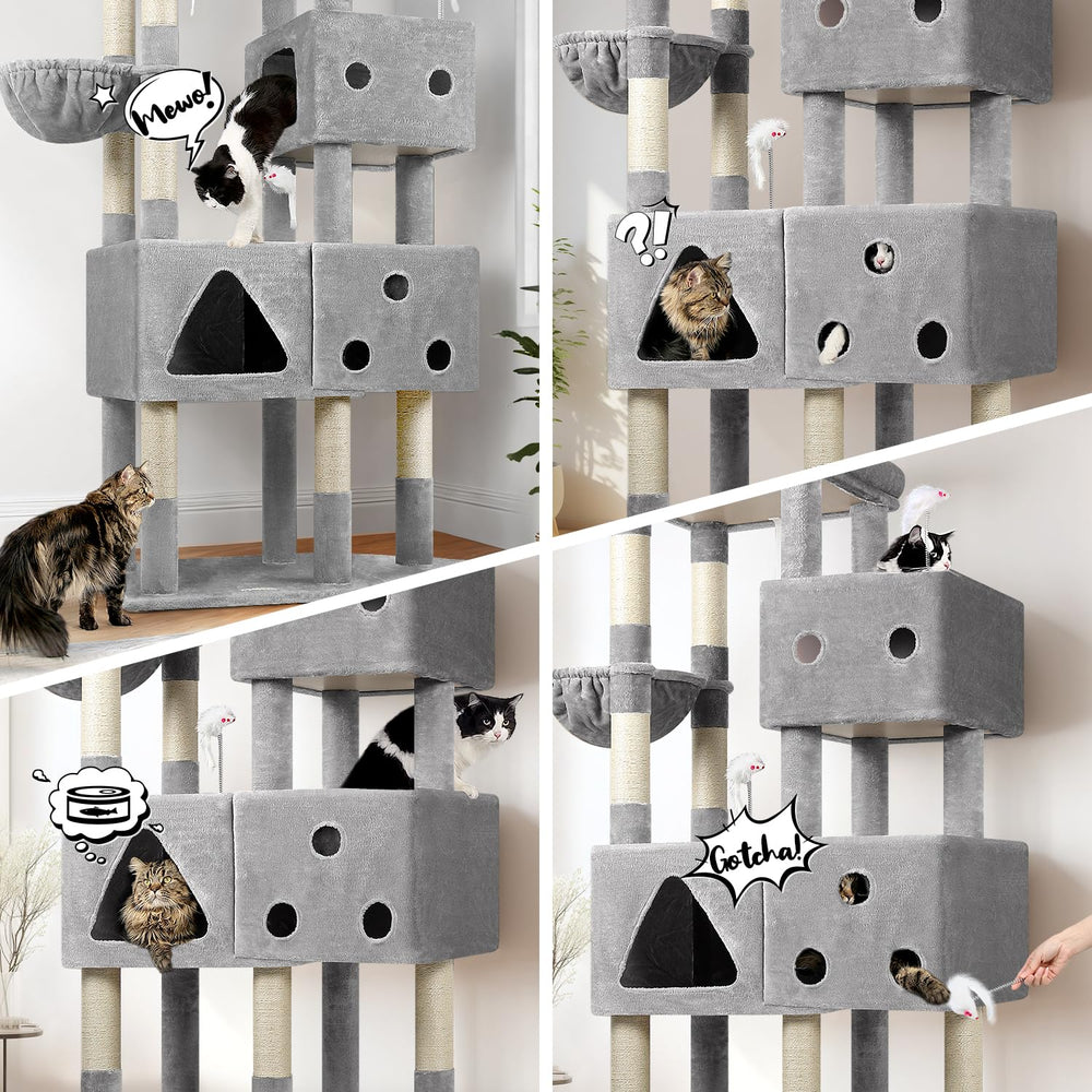 Globlazer extralarge cat tower top view highlighting tall structure for safe climbing