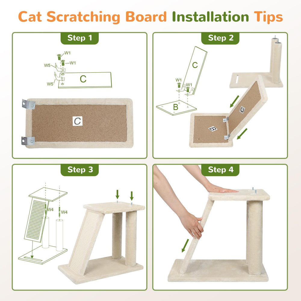 Globlazer F50 cat tower beige fabric complements modern living spaces.