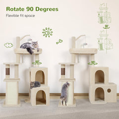 Globlazer F50 cat tower widened scratching board supports safe scratching and play.