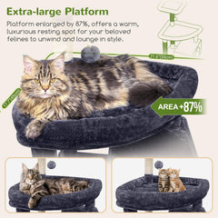 Globlazer Giant Cat Tree platform provides ample space for stretching and observation