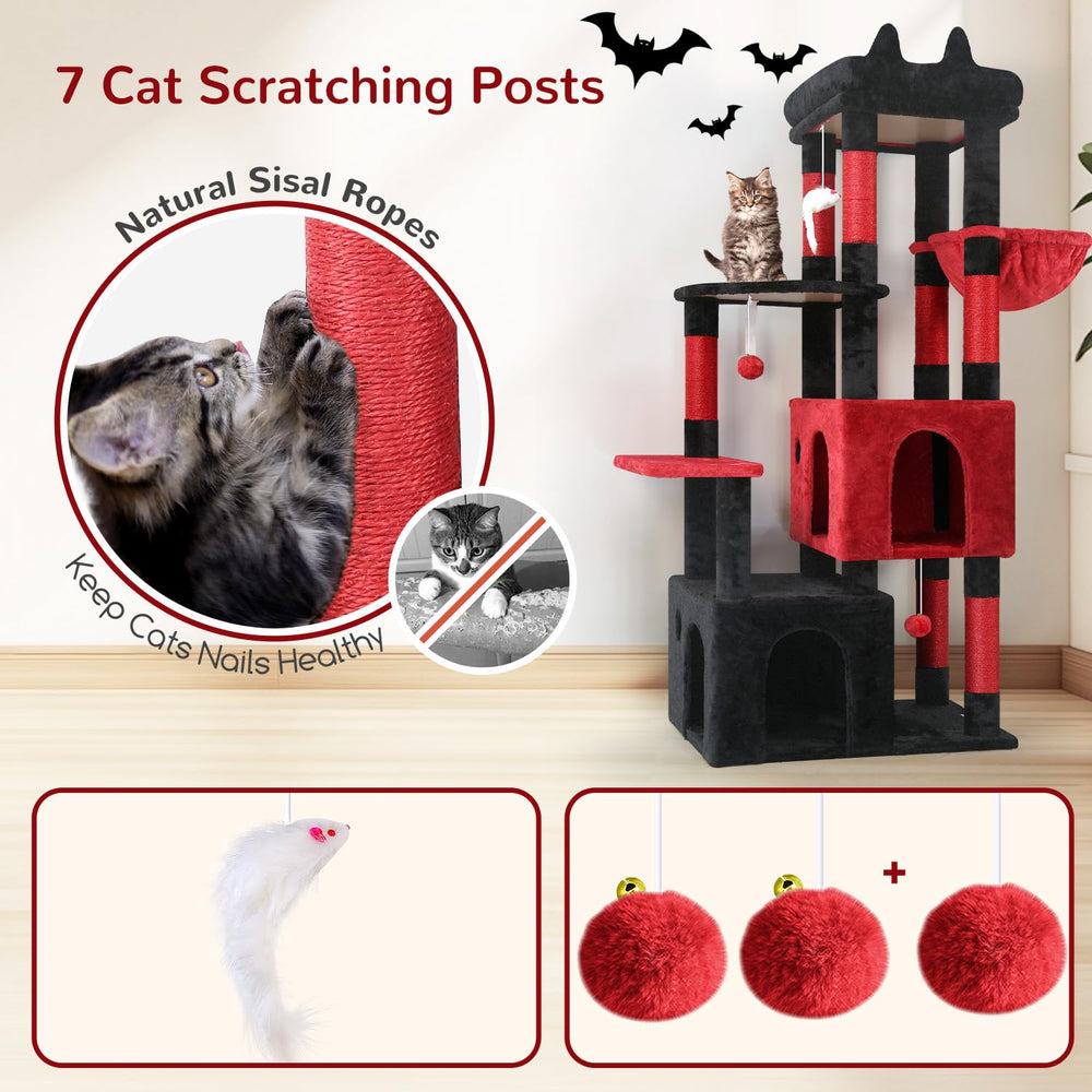 Globlazer Gothic Cat Tower 61-inch frame supports vertical exploration for large breeds