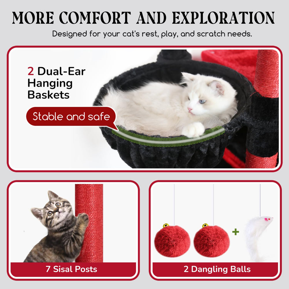 Globlazer Gothic Cat Tree natural sisal posts promote scratching and exercise
