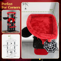 Globlazer Gothic Corner Cat Tree Tower seven natural sisal posts for scratching and protection.