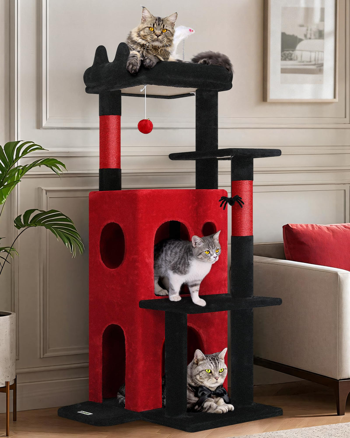 Globlazer Gothic Cat Tree top perch provides a secure high view for curious cats.