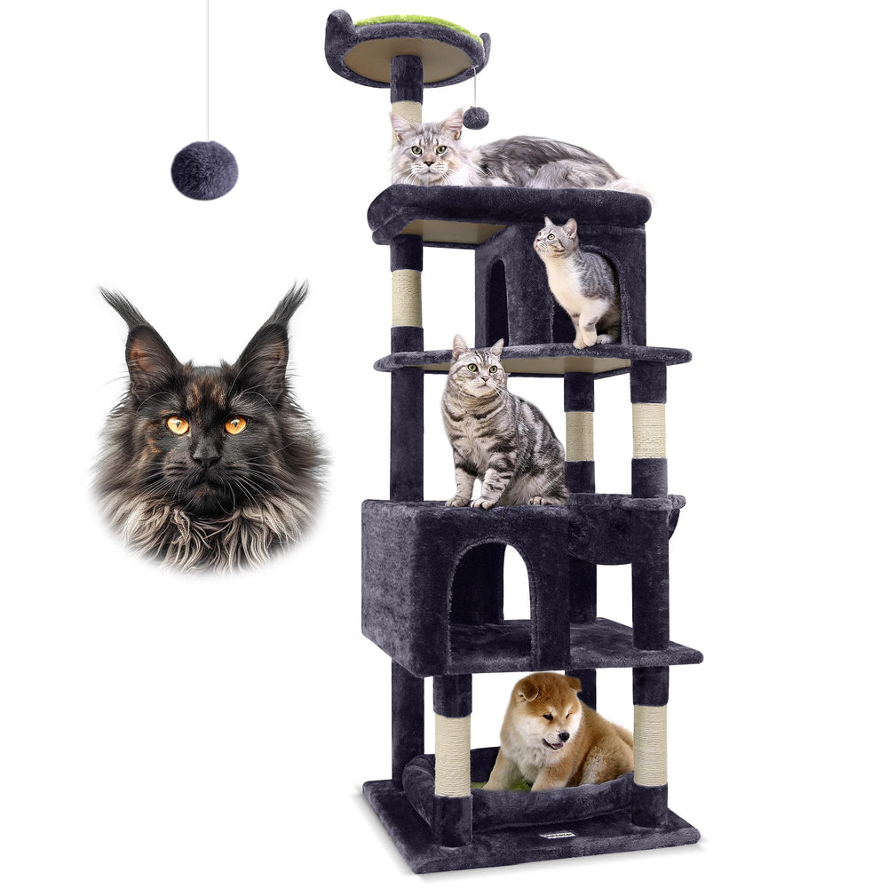 Globlazer heavy-duty cat tree base stabilizes tall climbs for large cats.
