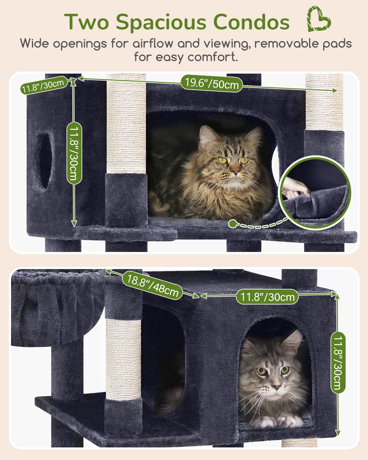 Globlazer large condos offer ventilated resting spaces for big cats