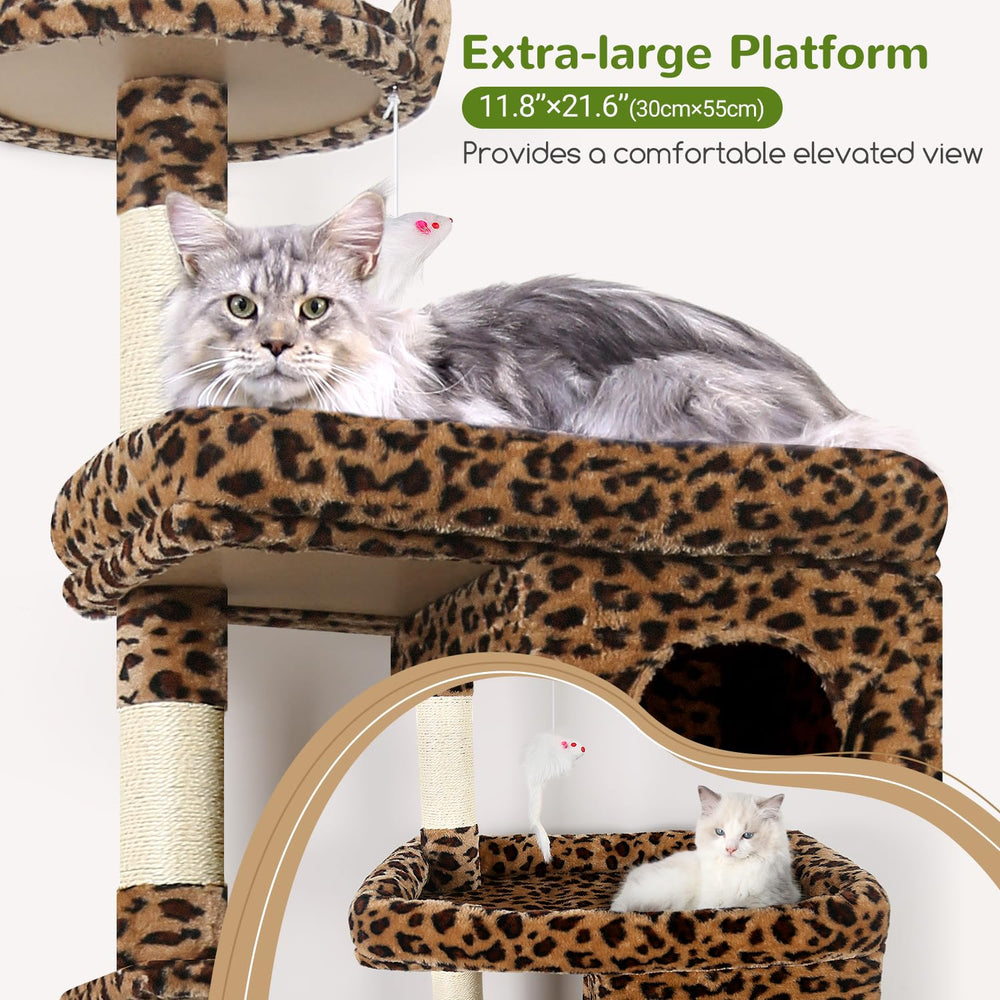 Globlazer heavy duty cat tree six-scratching-posts view demonstrates active claws satisfaction and surface variety