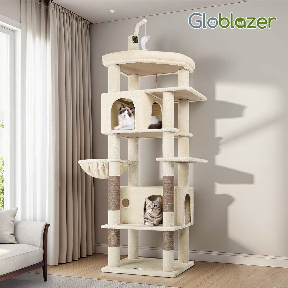 Globlazer Large Cat Tree anti-tip straps stabilize the tall unit on uneven floors