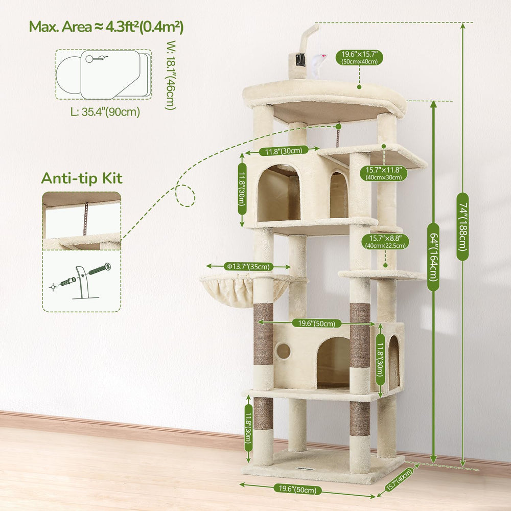 Globlazer Large Cat Tree assembly guide with labeled parts and tools