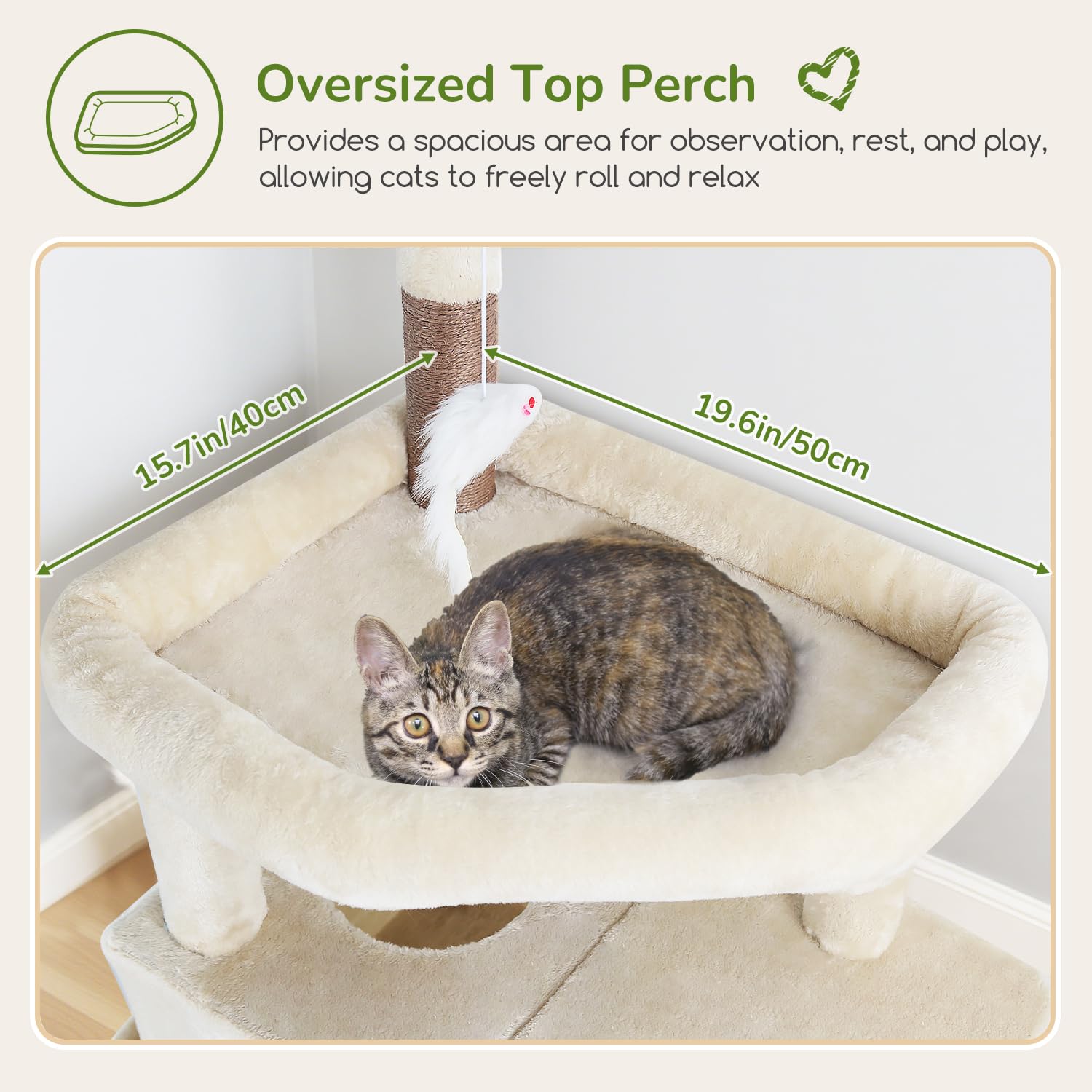 Globlazer Large Cat Tree two spacious condos offering privacy and easy access