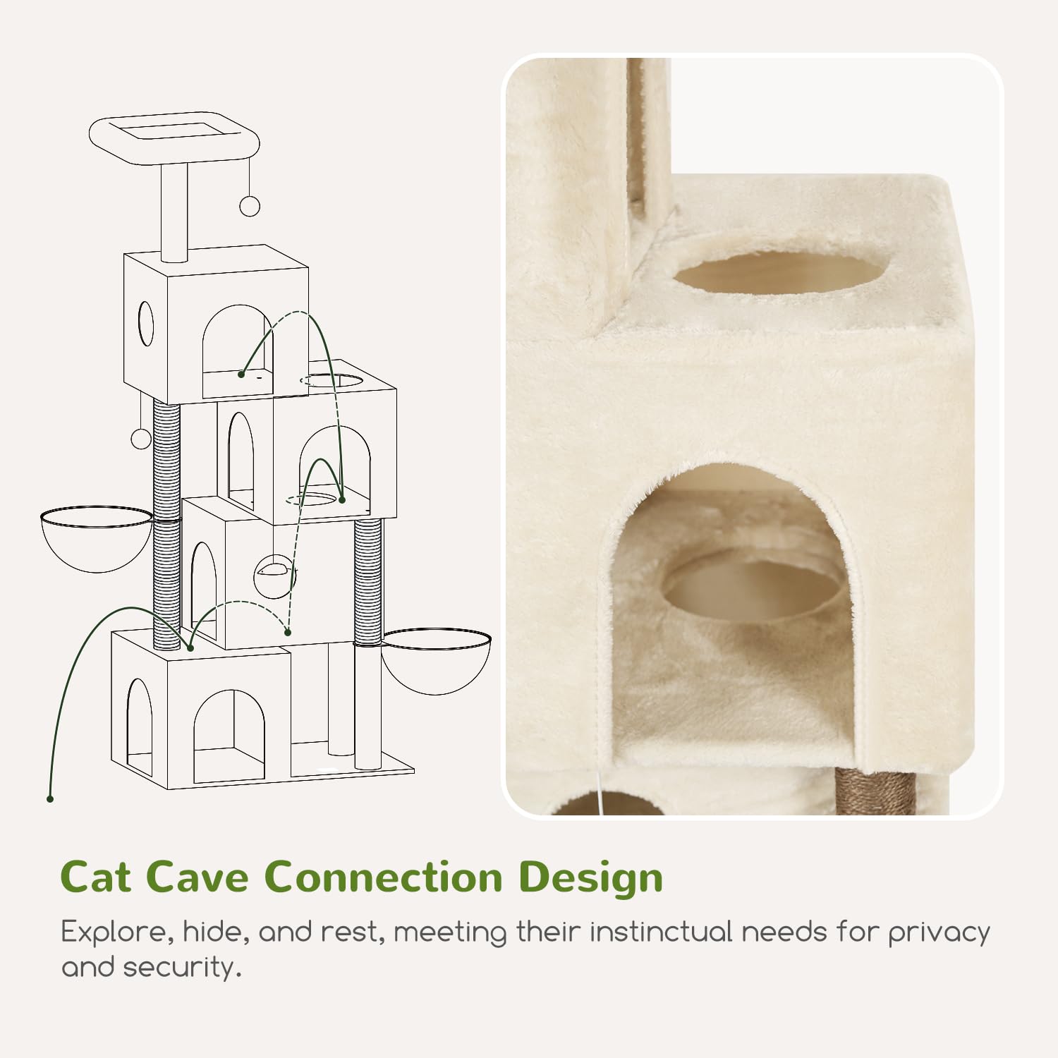 Globlazer four-condo tower provides private spaces for multiple cats.