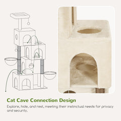 Globlazer four-condo tower provides private spaces for multiple cats.