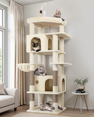 Globlazer Large Cat Tree top perch with raised edges for a secure resting spot
