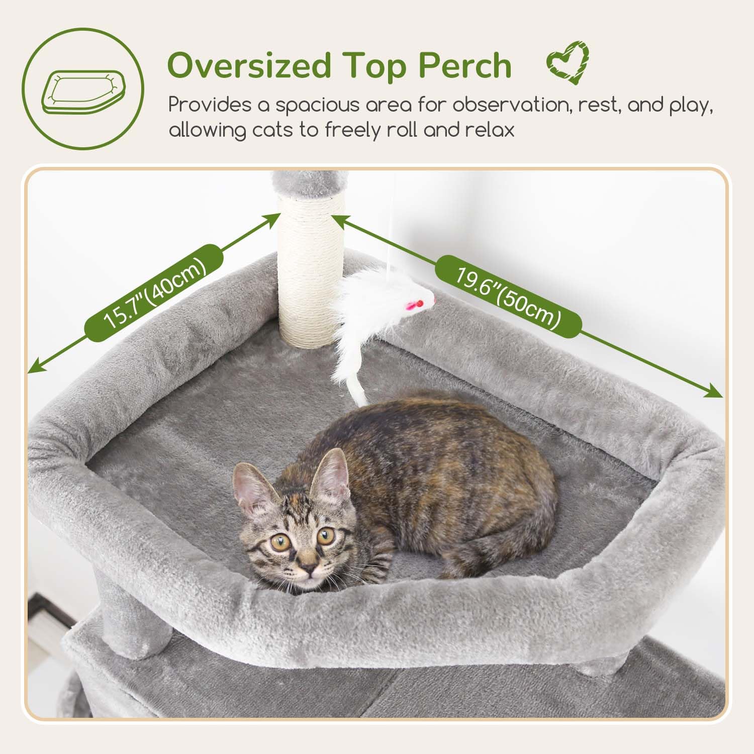 Globlazer cat tree tower with two spacious condos designed for large cats