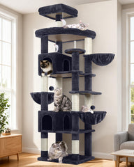 Globlazer S82 82in cat tree side view shows sturdy indoor furniture for large cats
