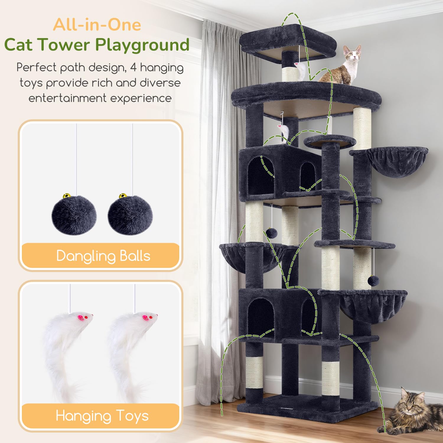 Globlazer S82 eight natural sisal posts encourage scratching and furniture protection