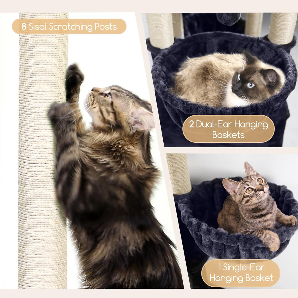 Globlazer S82 three hanging baskets give cozy resting or play spaces for multiple cats