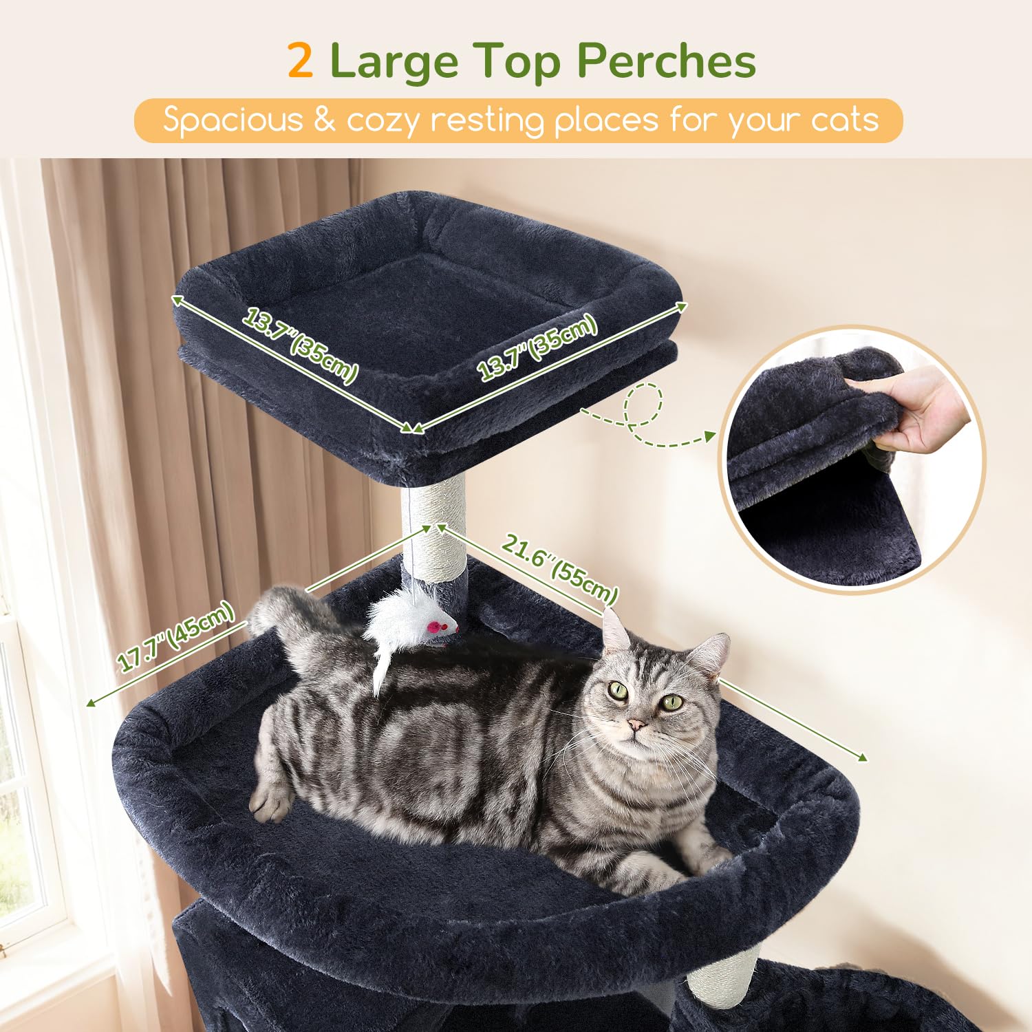 Globlazer S82 two spacious condos offer secure resting spaces for big cats