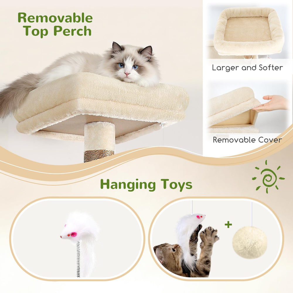 Globlazer sturdy cat tree cat cave interior provides private rest for larger cats