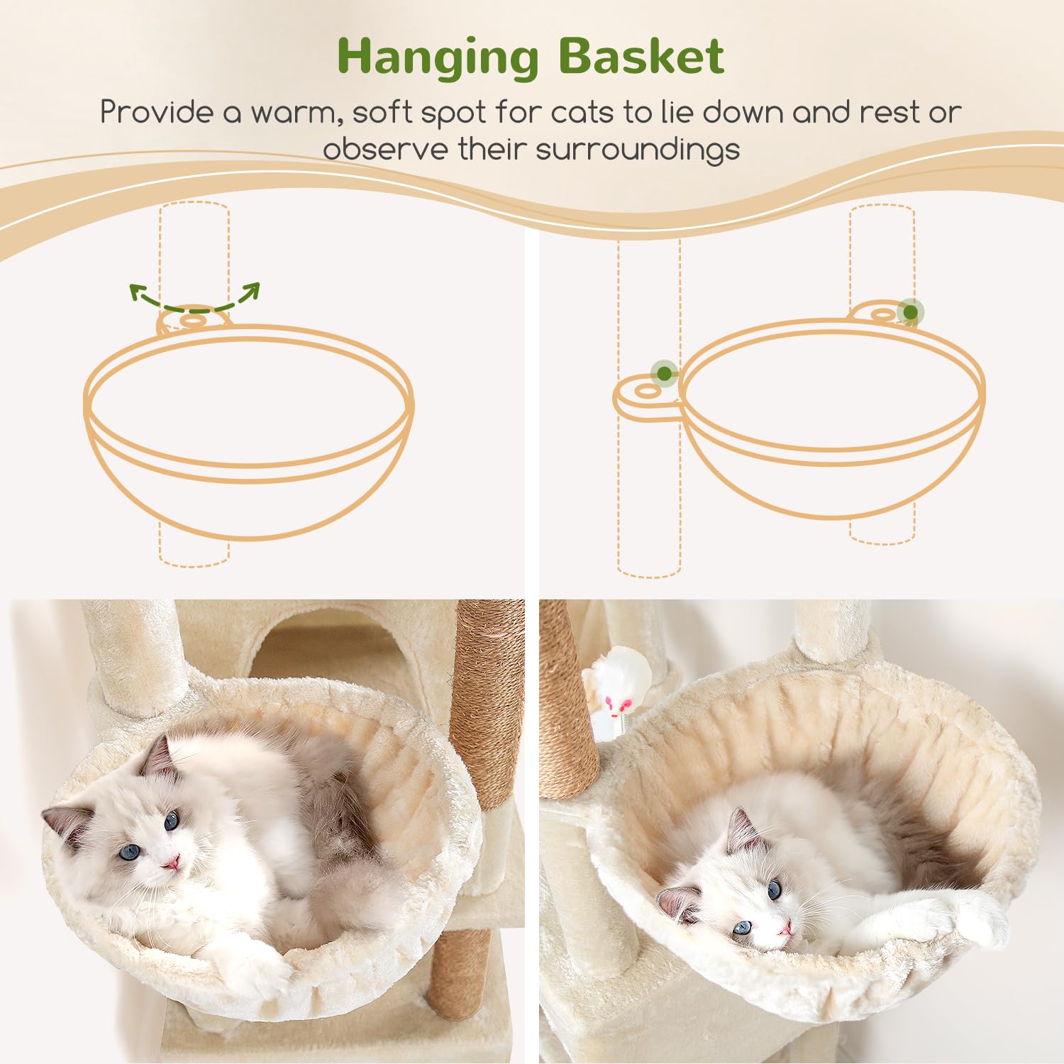 Globlazer sturdy cat tree five scratching posts support active scratching and exercise