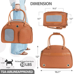 GLOBLYTE dog purse carrier back view emphasizing secure storage during travel