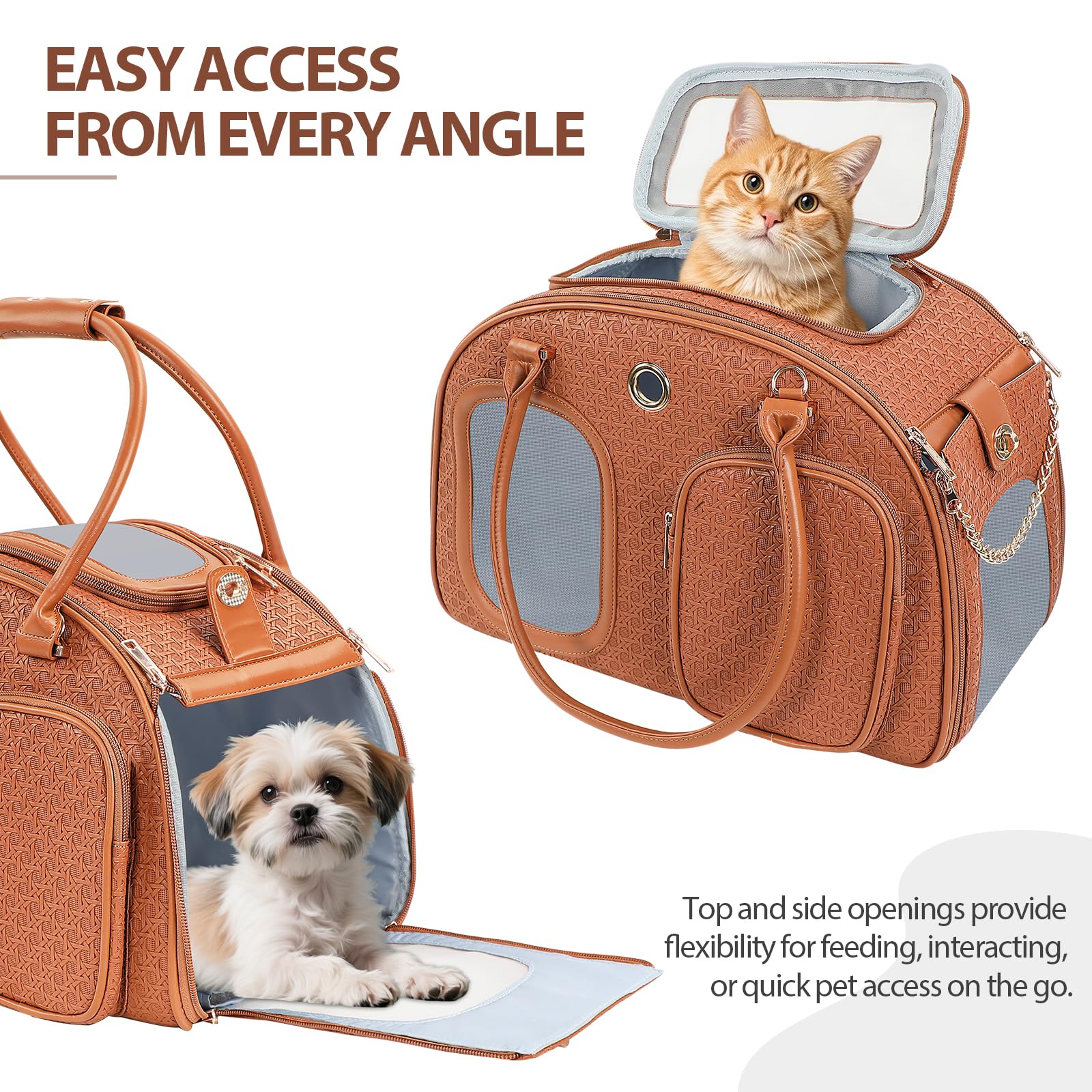 GLOBLYTE dog purse carrier internal leash clip adds on-the-go security