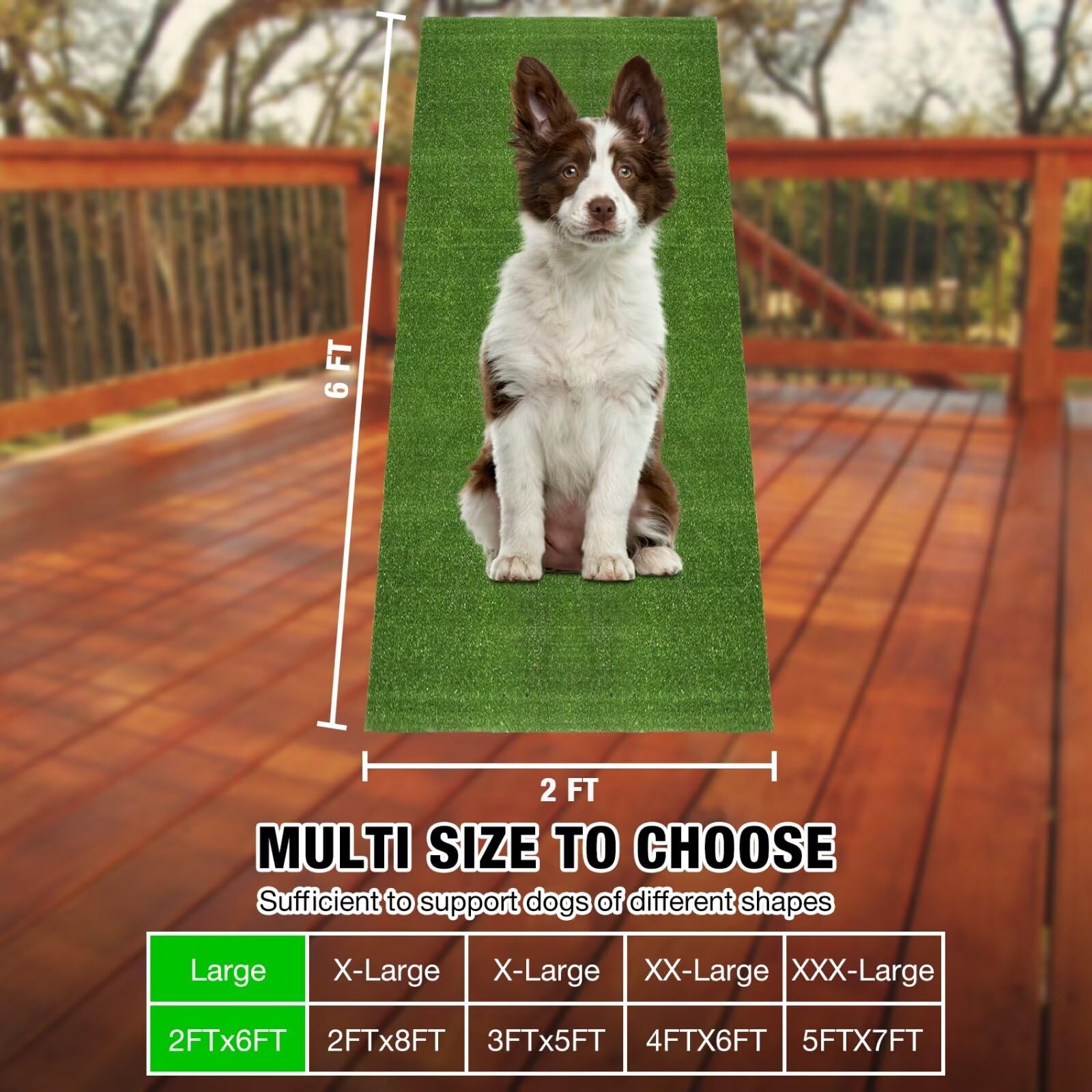 Globreen dog turf with deodorization for quick cleaning after playtime.