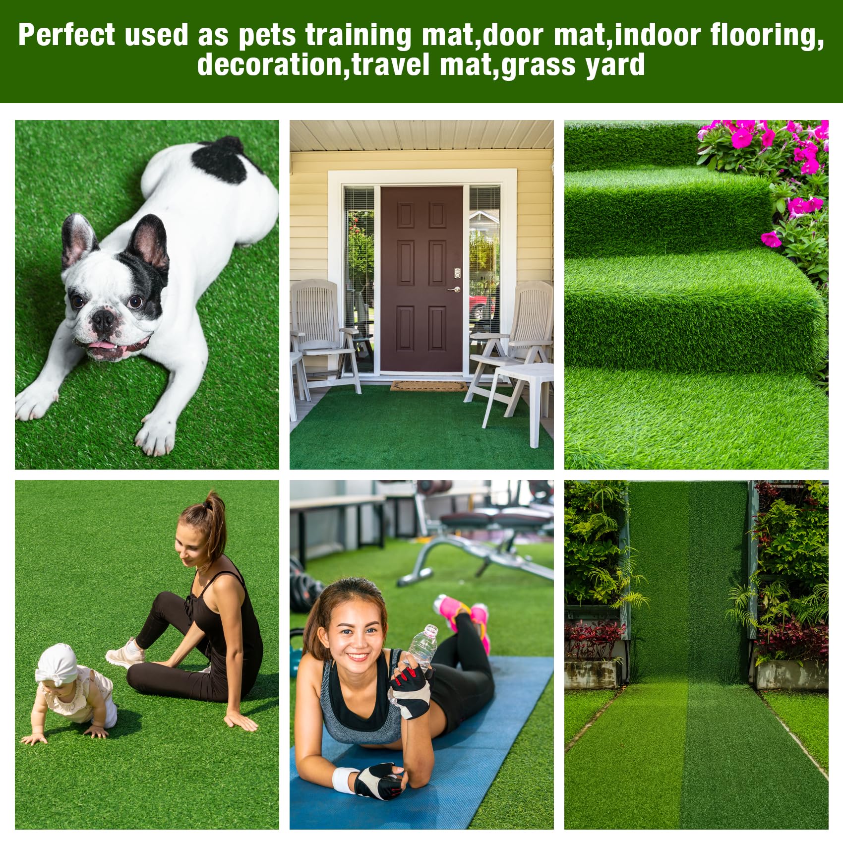 Globreen easy-clean dog grass simplifies rinsing and deodorizing between uses.