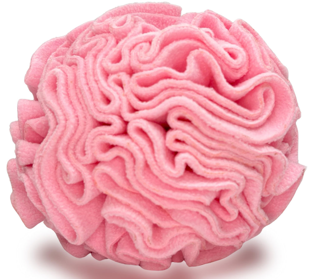 Glory To Dog snuffle interactive ball pink large cover promotes scent-driven play and treat hiding.