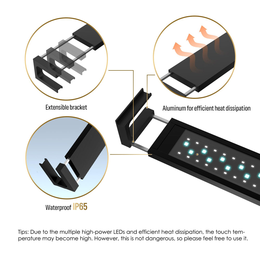 GLOWRIUM anti-drop design communicates secure mounting for spill-free setup.