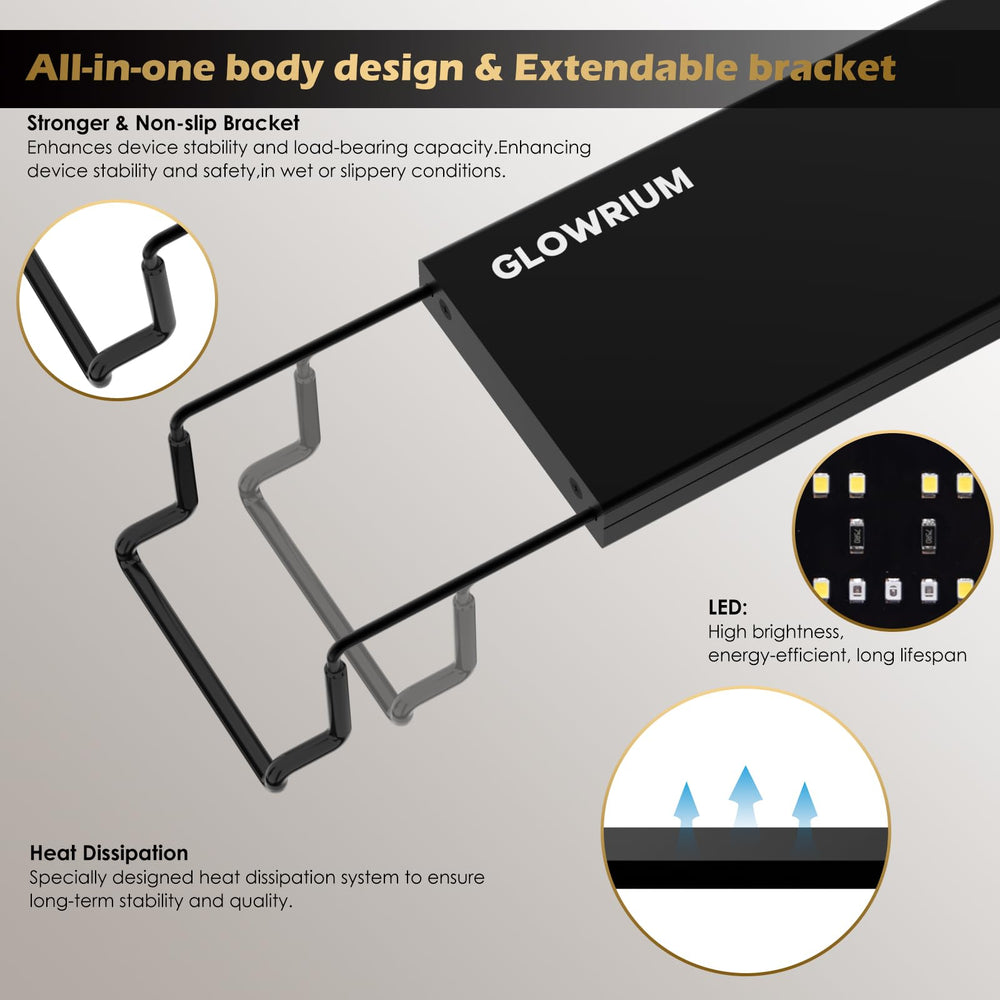 Glowrium aquarium light 36-41 inch tank compatibility enables easy setup