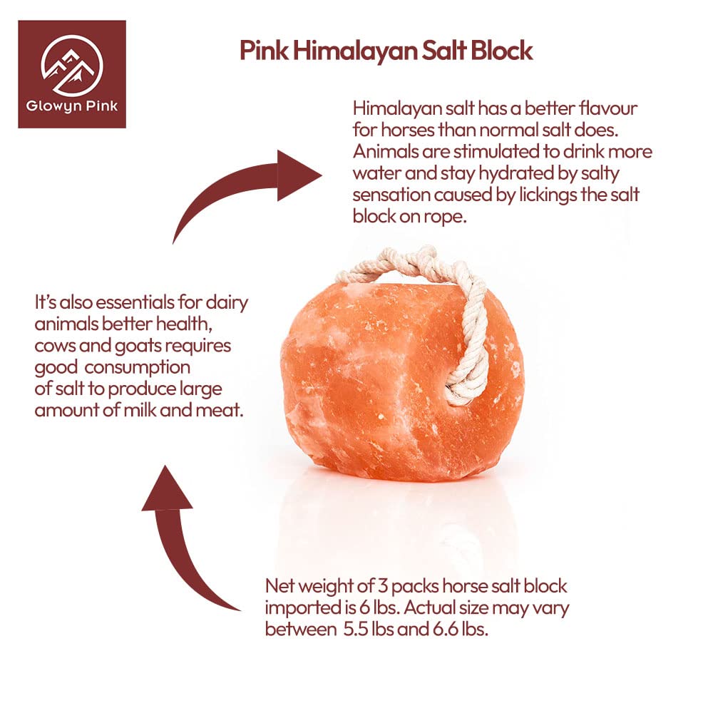 Glowyn Pink Himalayan Salt Lick multiple blocks supply long-lasting minerals for livestock.