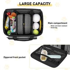 GMAK Pet Grooming Bag removable divider shows customizable space for tools and separates wet items.
