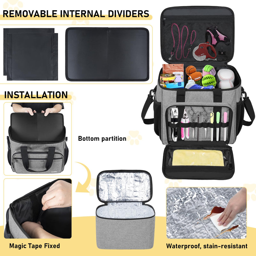 GMAK Pet Grooming Bag sturdy base illustrates durable support for heavier grooming tools.