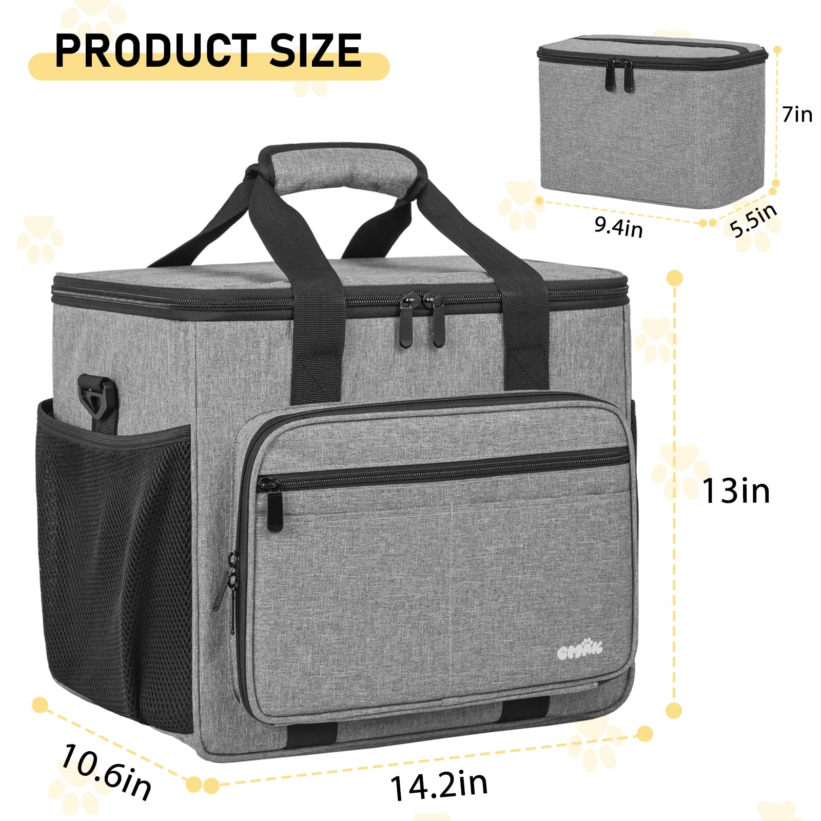 GMAK Pet Grooming Bag water-resistant pouch keeps accessories dry during travel.