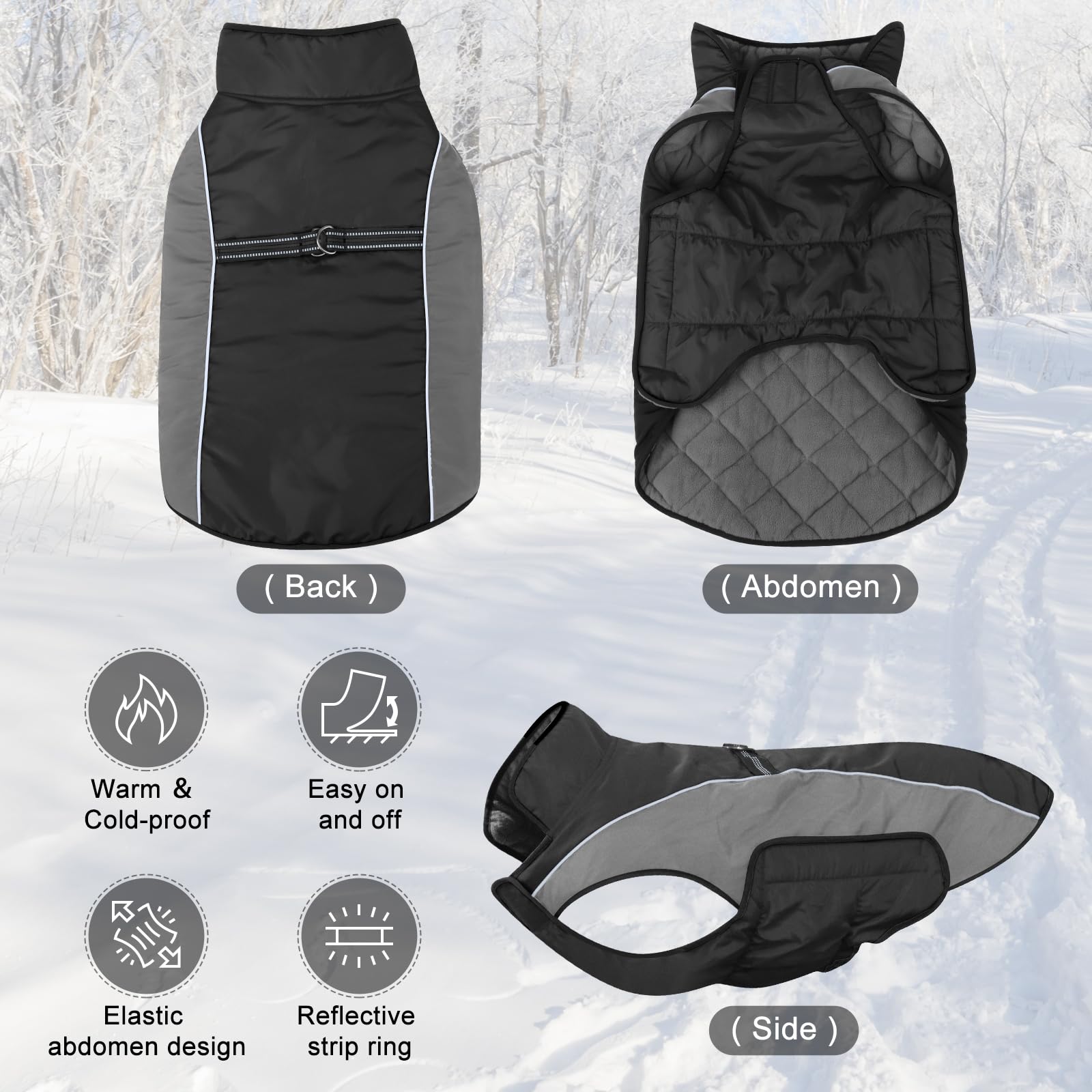 Gmayoo dog coat reflective strips increase visibility during low-light strolls